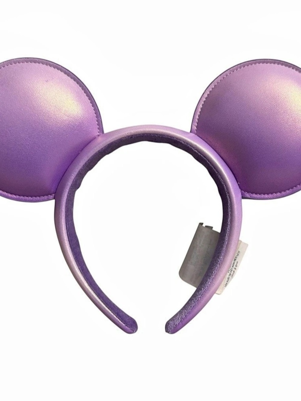 Disney Parks Mickey Mouse Lavender Faux Leather Ears Bow-less Headband Shimmers
